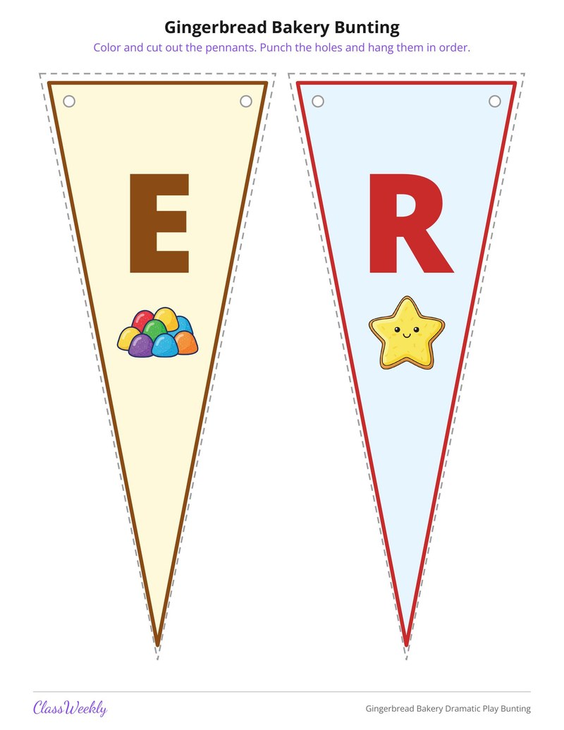 Gingerbread Bakery Dramatic Play Bunting - Page 4