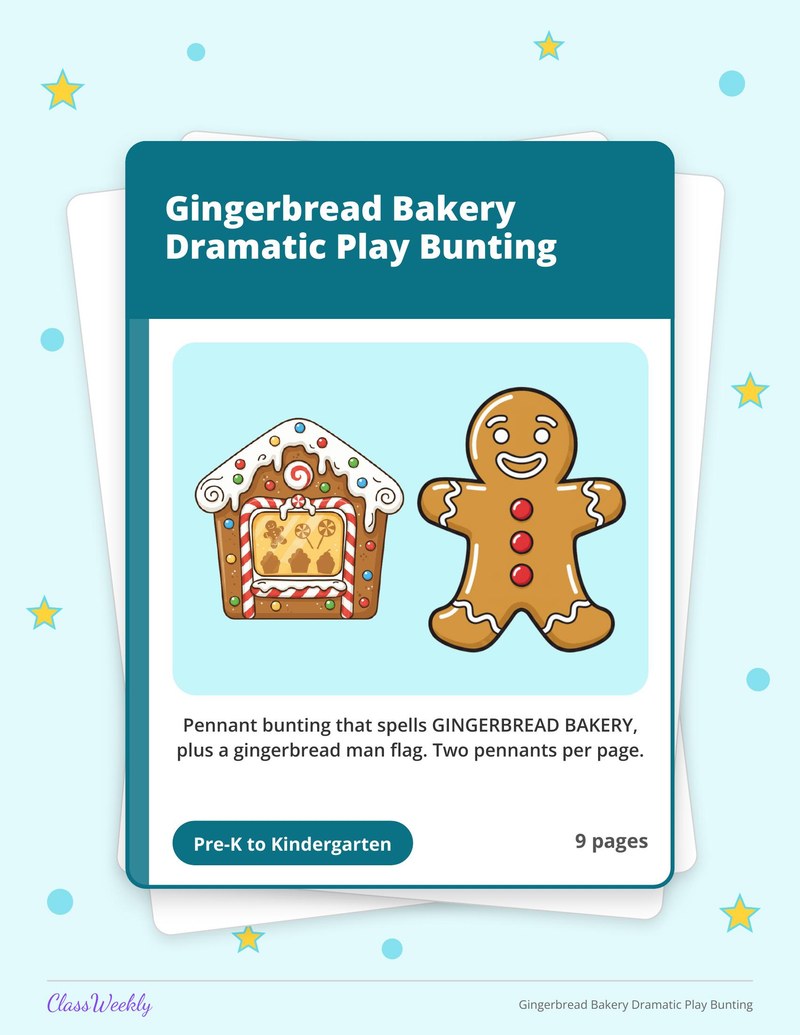 Gingerbread Bakery Dramatic Play Bunting - Page 1