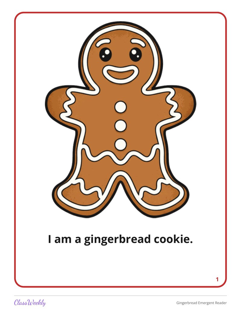 Gingerbread Emergent Reader - Page 2
