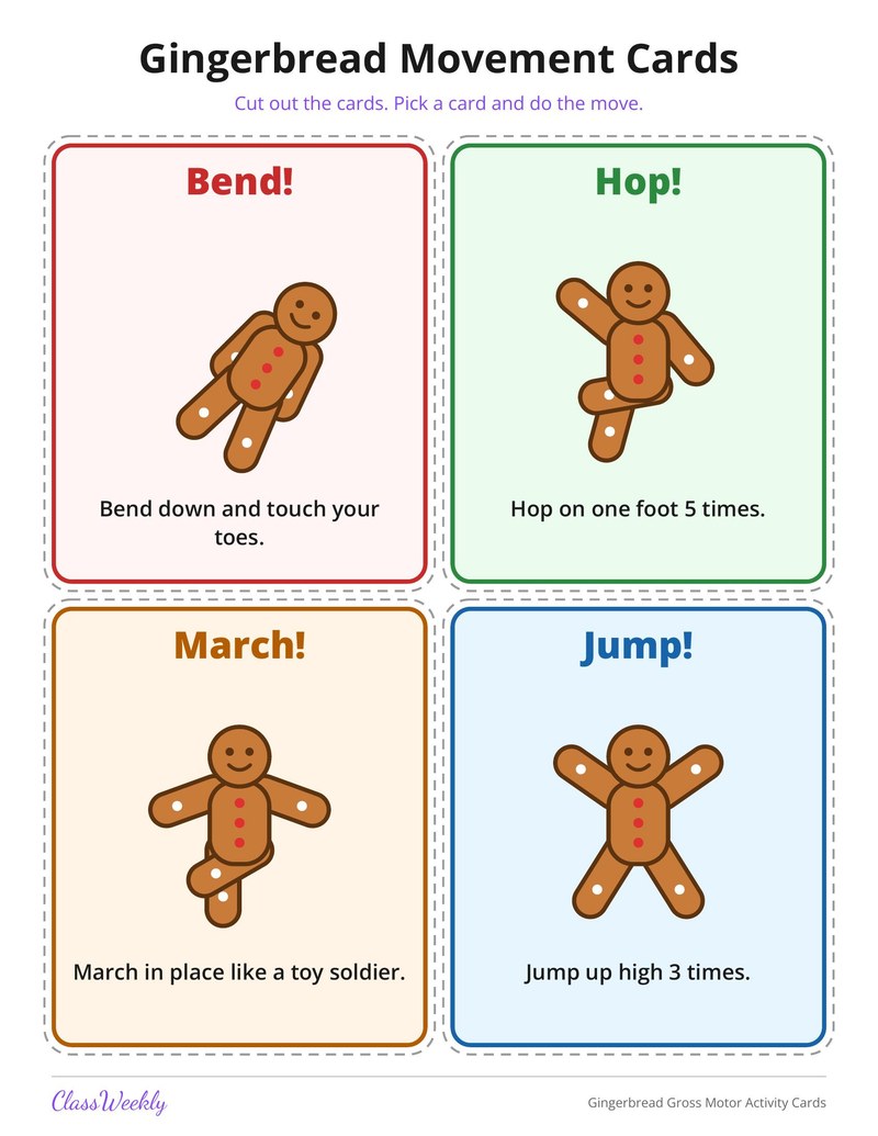 Gingerbread Gross Motor Activity Cards - Page 2