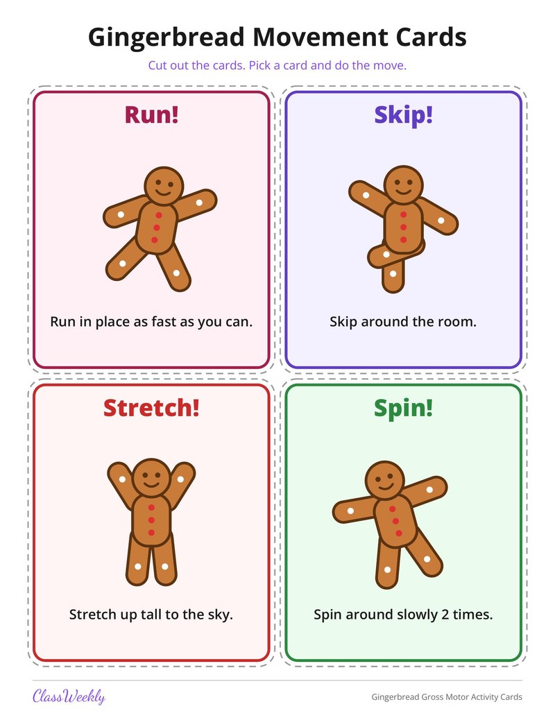 Gingerbread Gross Motor Activity Cards - Page 3