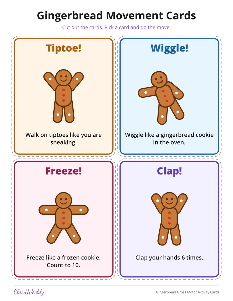 Gingerbread Gross Motor Activity Cards - Page 4