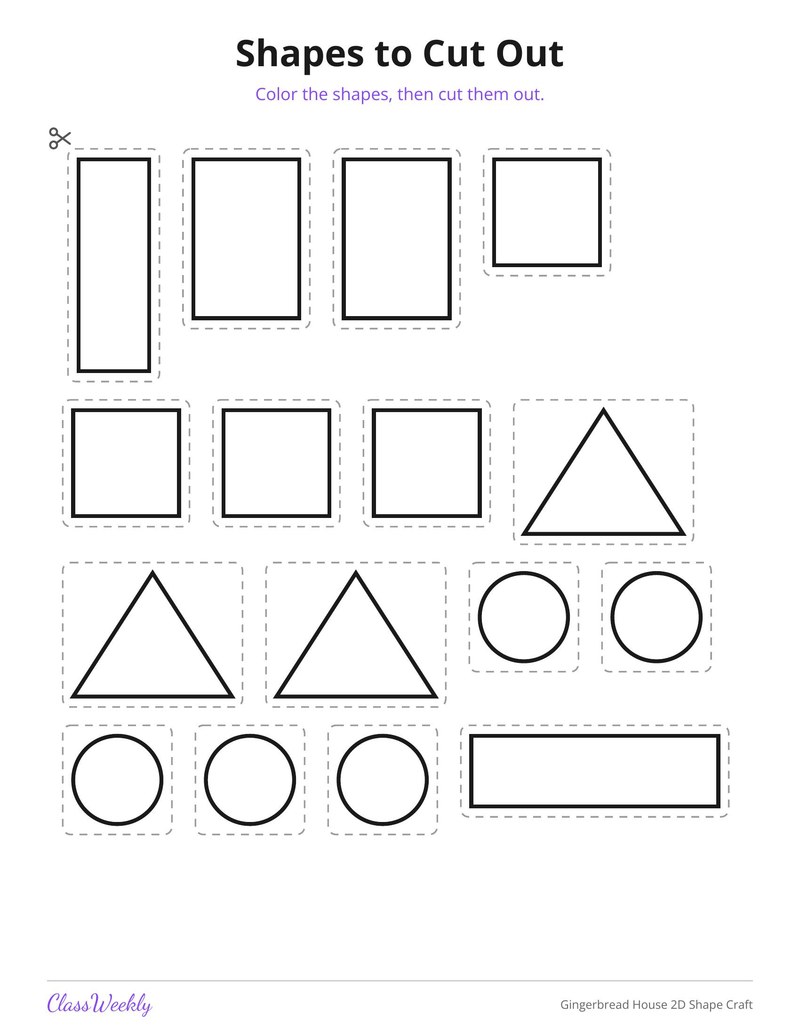 Gingerbread House 2D Shape Craft - Page 4