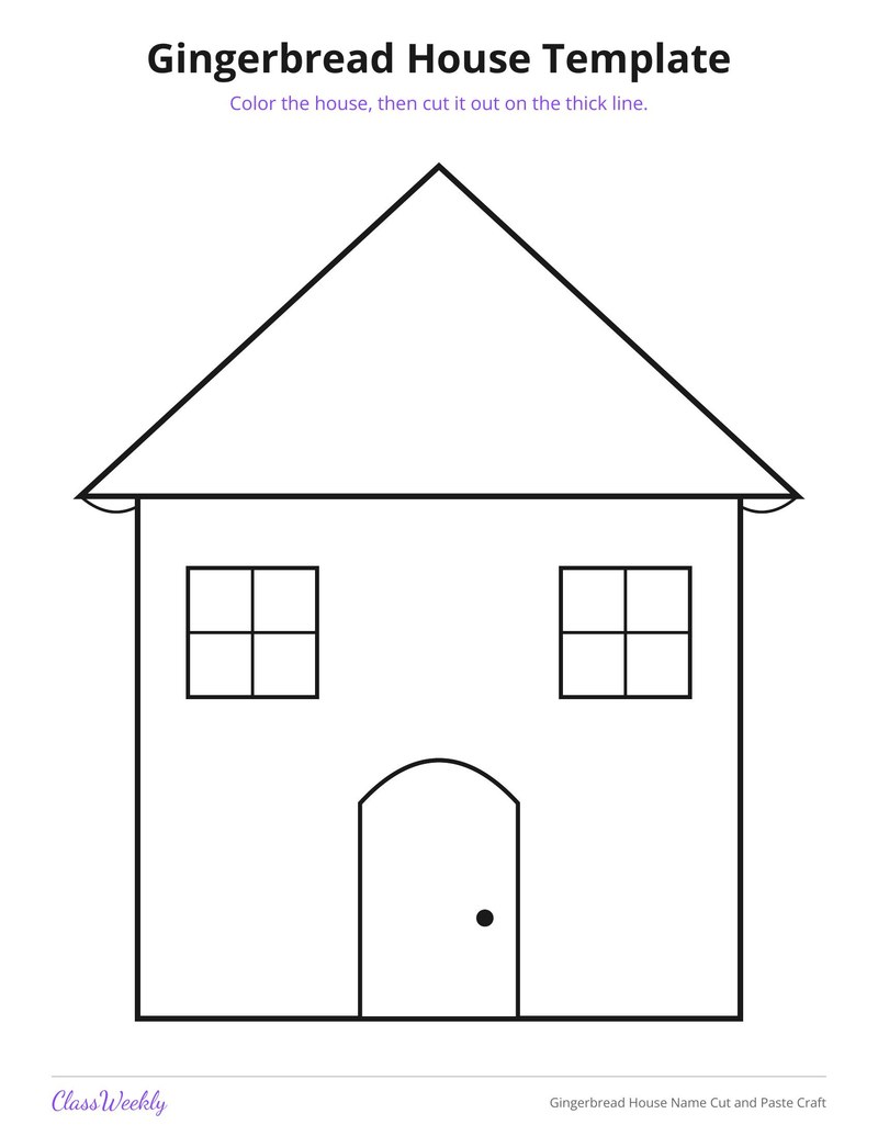 Gingerbread House Name Cut and Paste Craft - Page 3