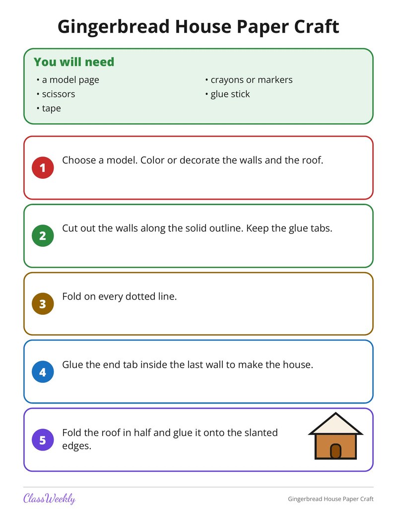 Gingerbread House Paper Craft - Page 2