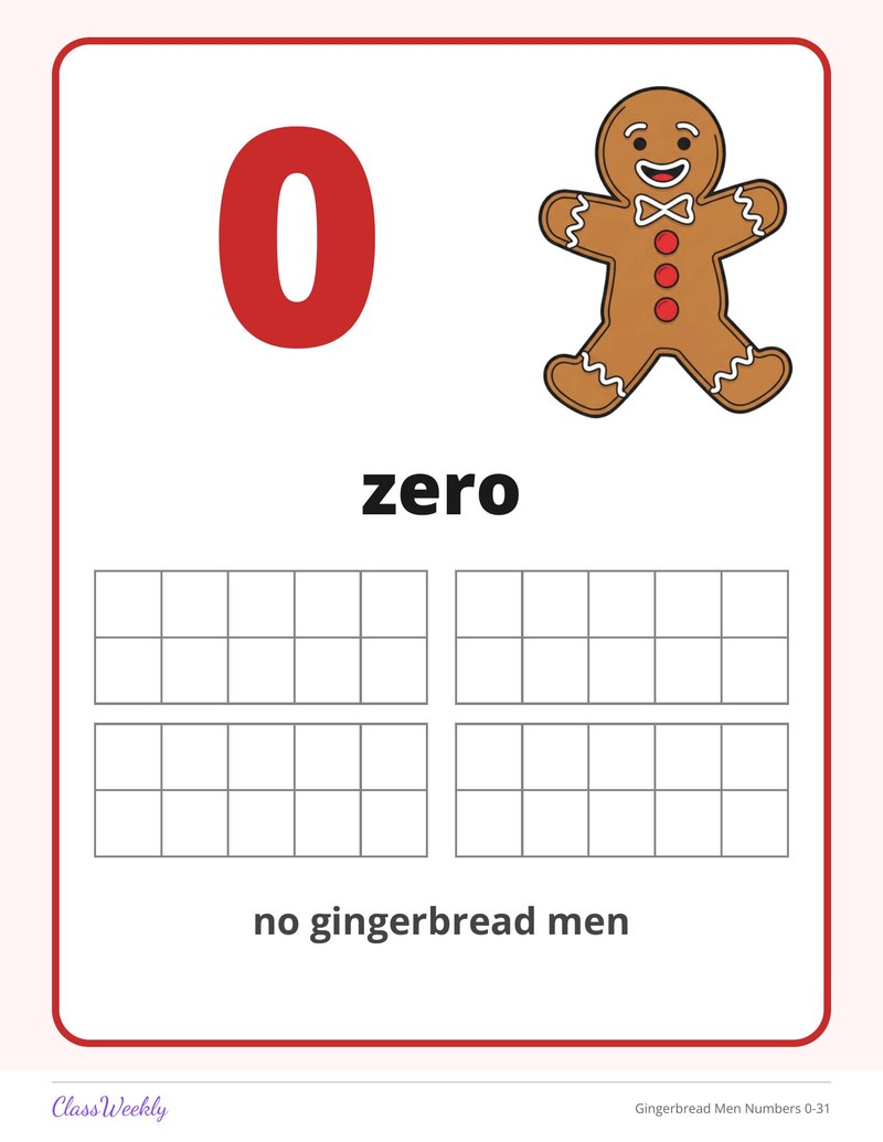 Gingerbread Men Numbers 0-31 - Page 2