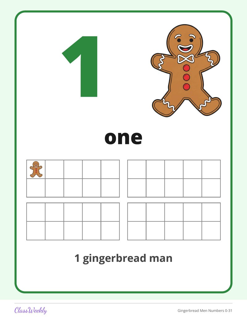 Gingerbread Men Numbers 0-31 - Page 3