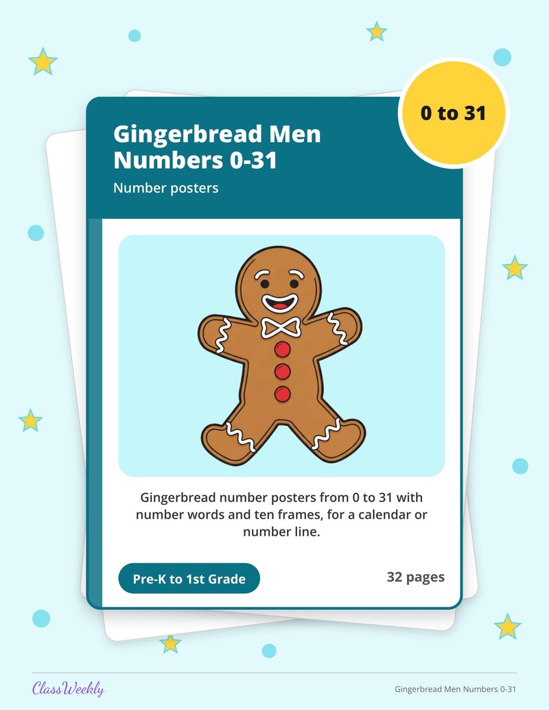 Gingerbread Men Numbers 0-31 - Page 1