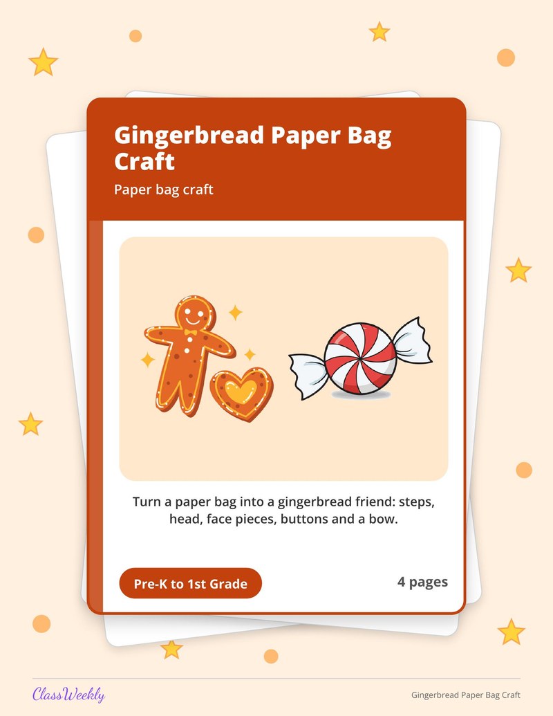 Gingerbread Paper Bag Craft - Page 1