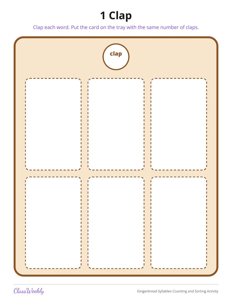 Gingerbread Syllables Counting and Sorting Activity - Page 2
