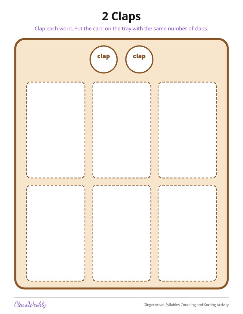 Gingerbread Syllables Counting and Sorting Activity - Page 3