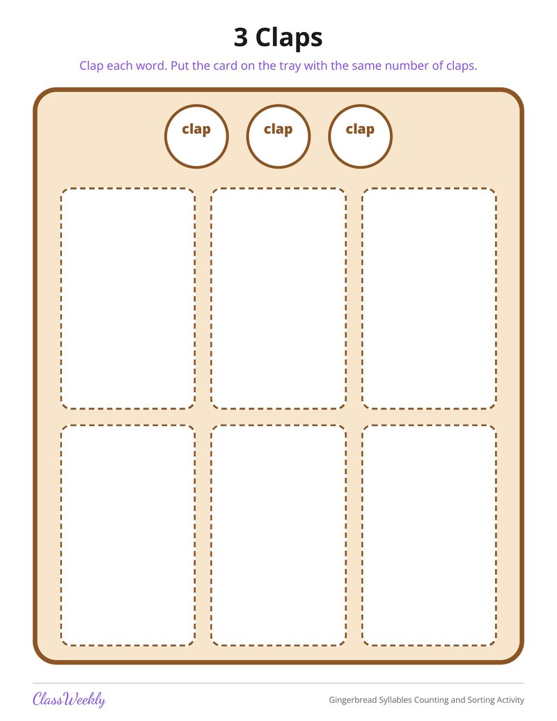 Gingerbread Syllables Counting and Sorting Activity - Page 4