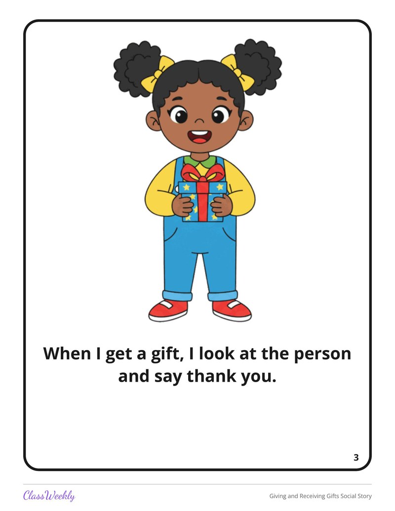 Giving and Receiving Gifts Social Story - Page 4