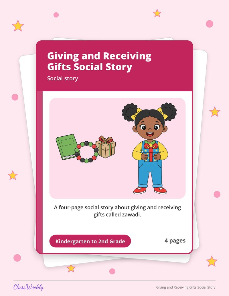 Giving and Receiving Gifts Social Story - Page 1