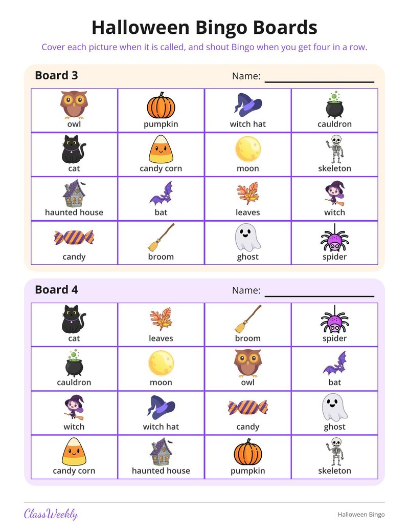 Halloween Picture Bingo - Page 3