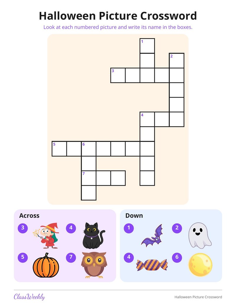 Halloween Picture Crossword