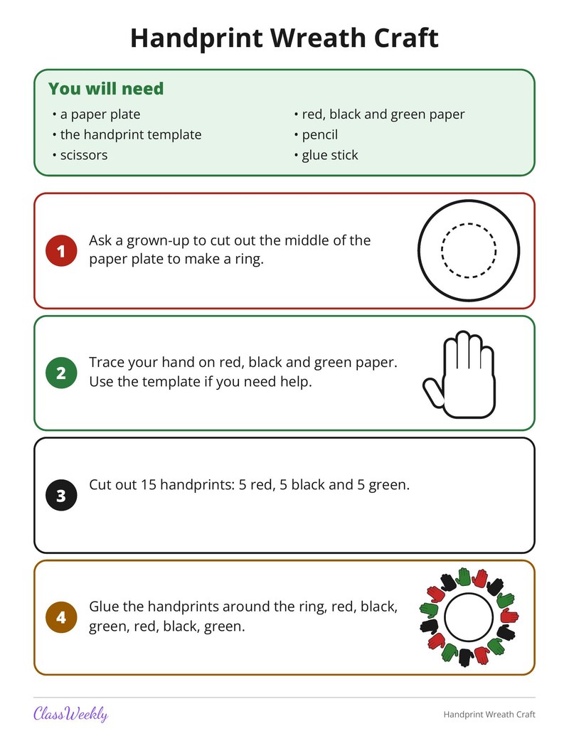 Handprint Wreath Craft - Page 1
