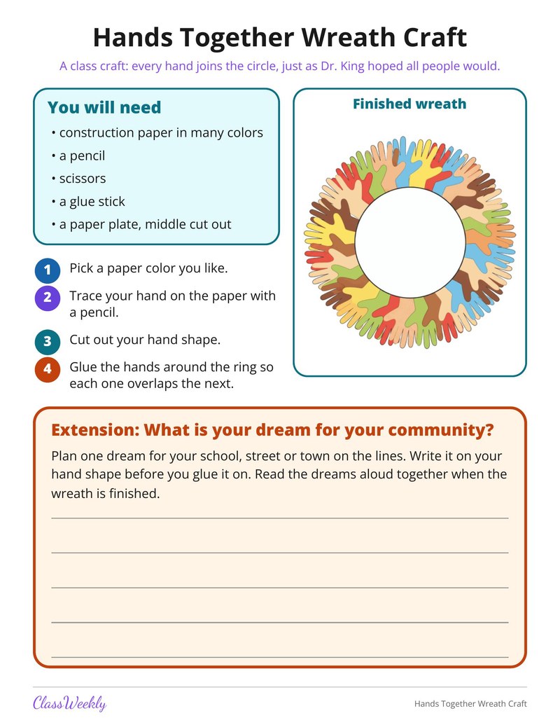 Hands Together Wreath Craft