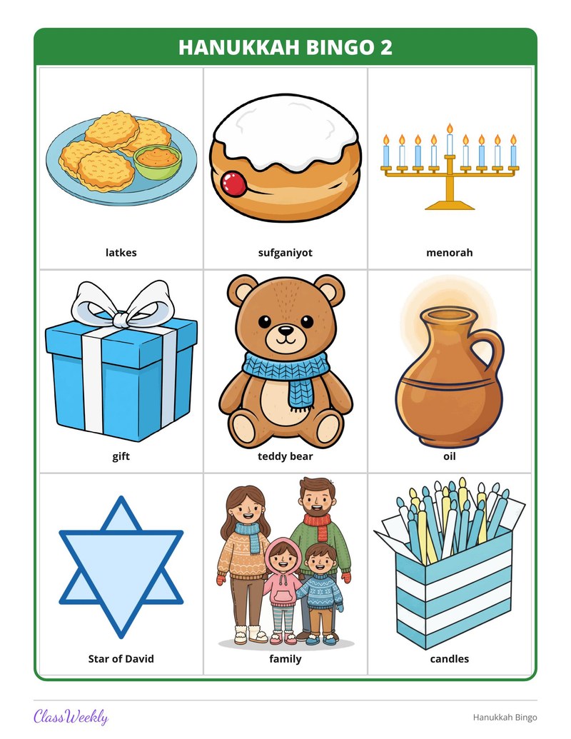 Hanukkah Bingo - Page 3