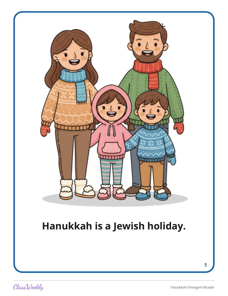 Hanukkah Emergent Reader - Page 2