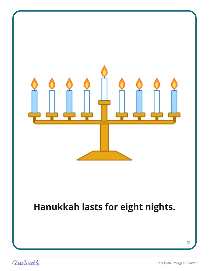 Hanukkah Emergent Reader - Page 3