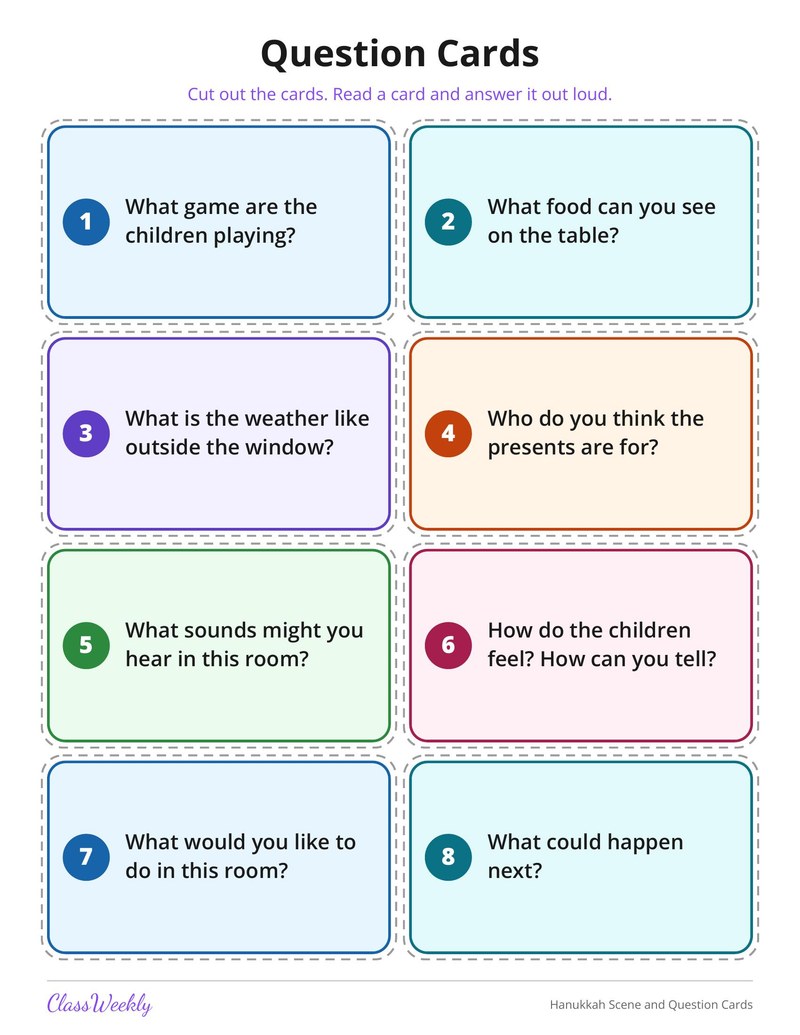 Hanukkah Scene and Question Cards - Page 2