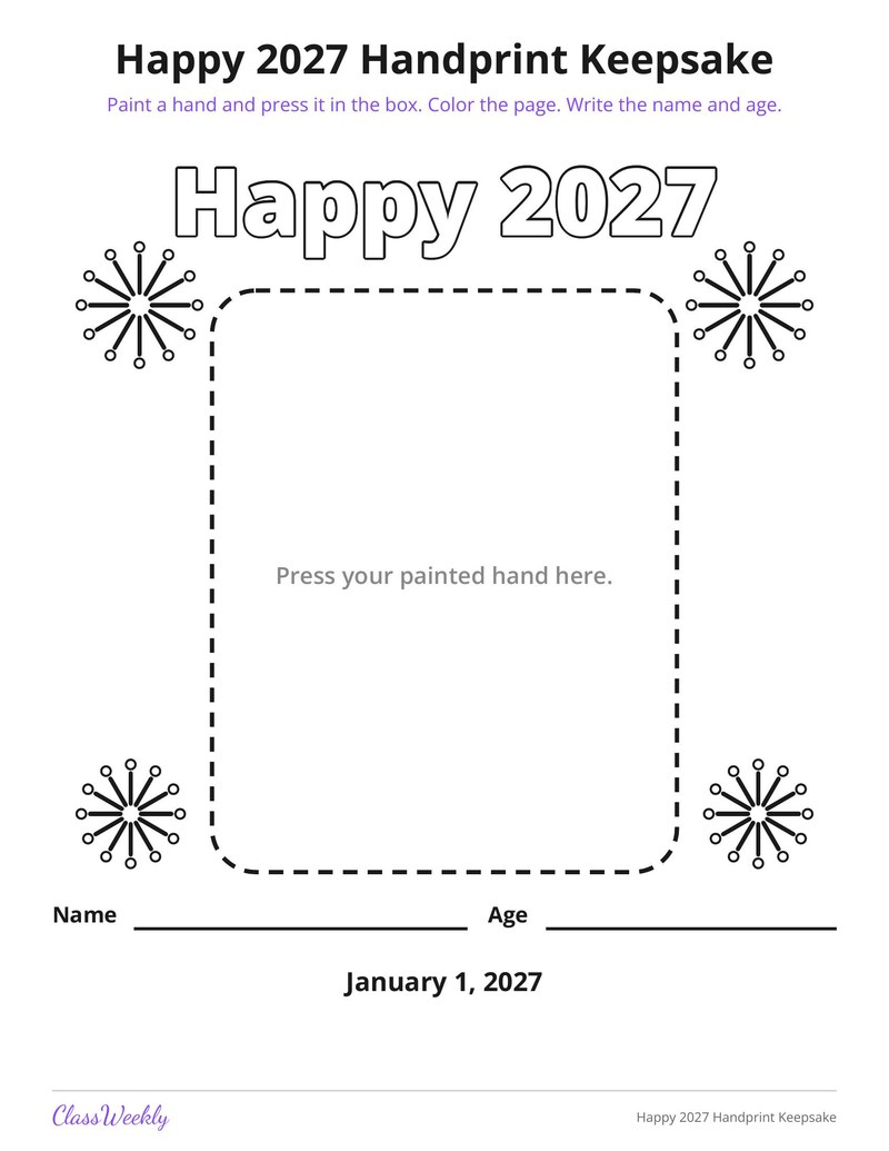 Happy 2027 Handprint Keepsake - Page 2