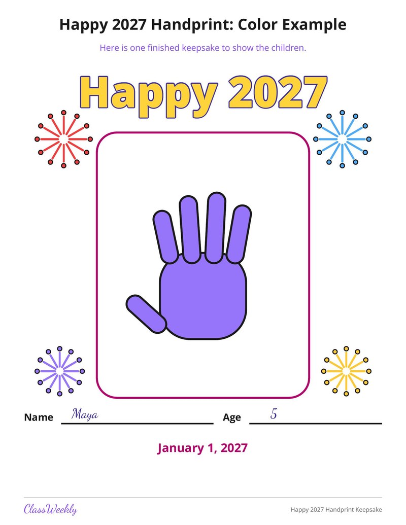 Happy 2027 Handprint Keepsake - Page 3