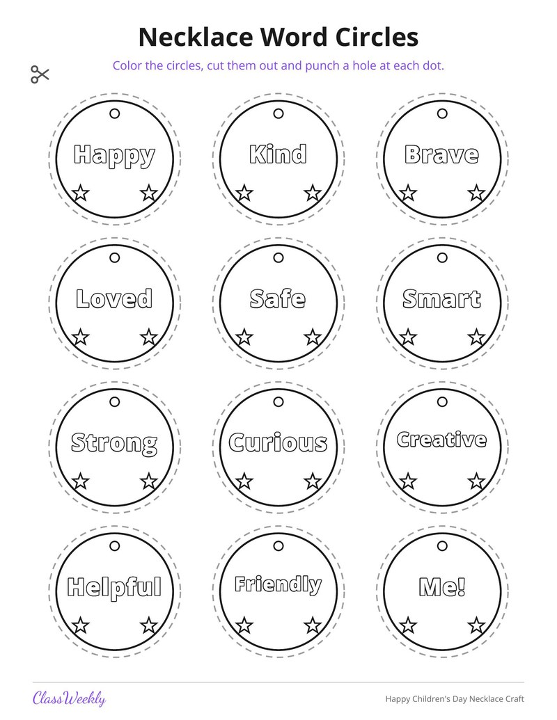 Happy Children's Day Necklace Craft - Page 2
