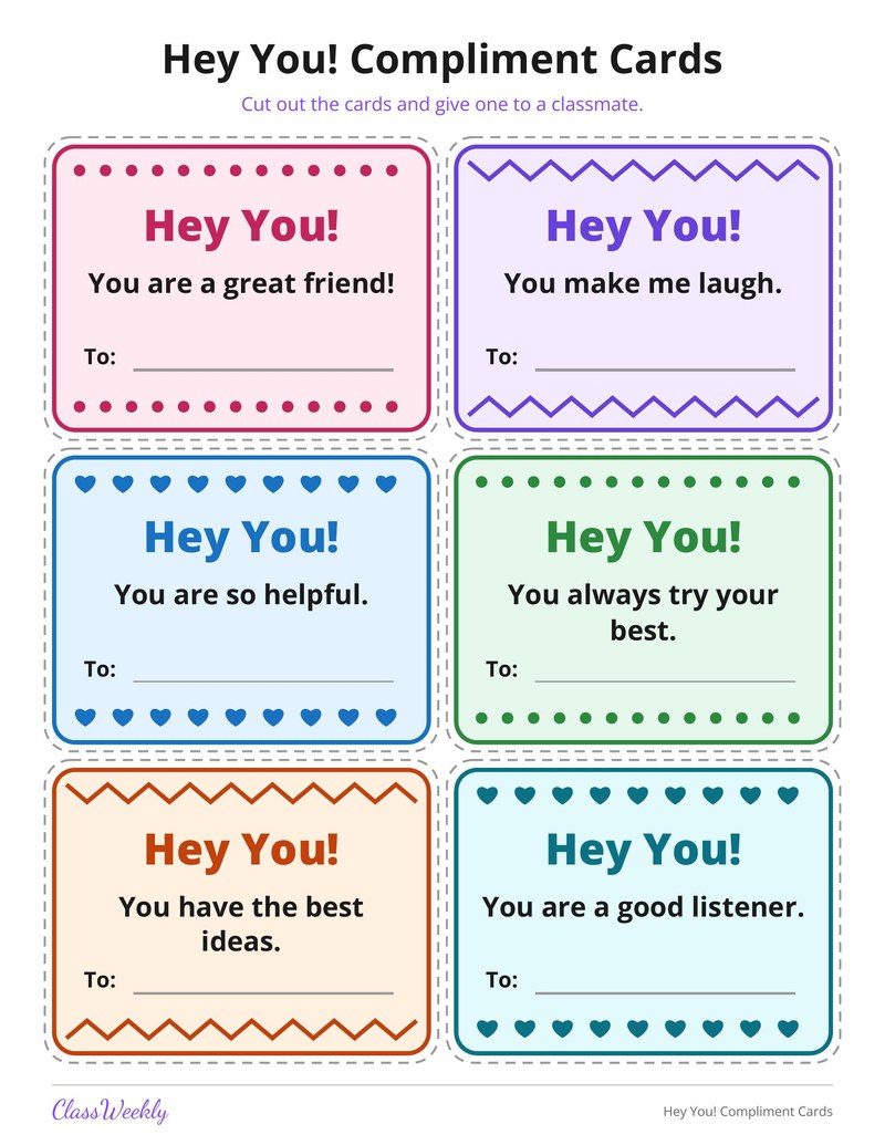 Hey You! Compliment Cards