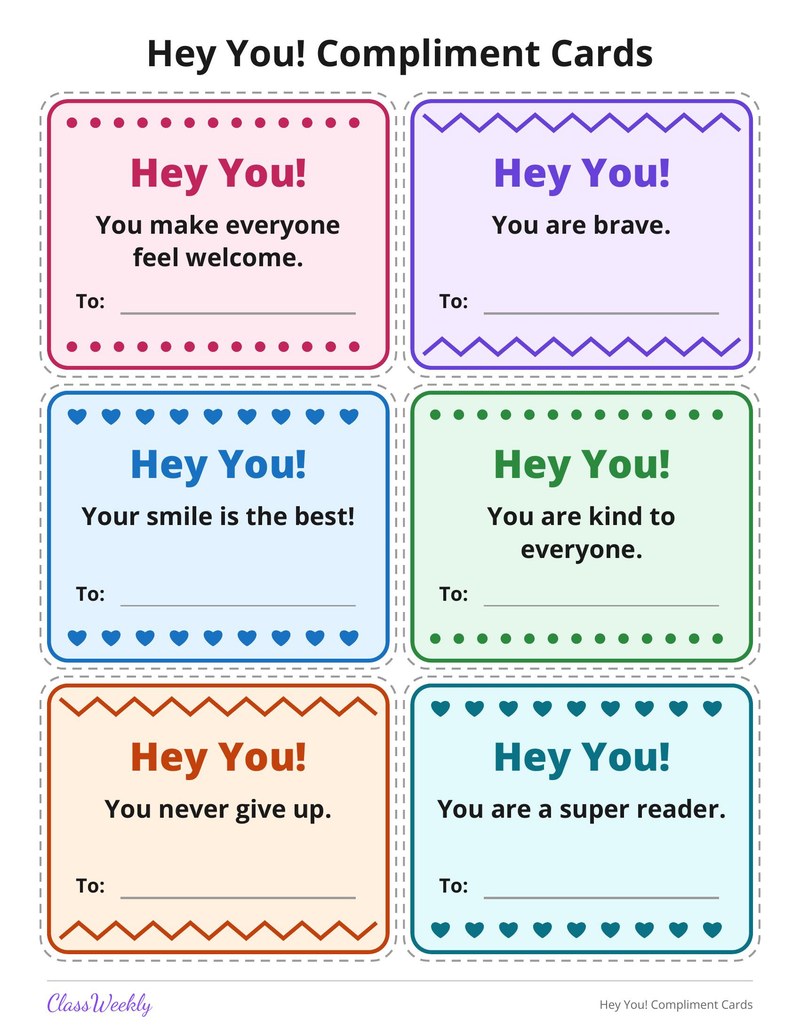 Hey You! Compliment Cards