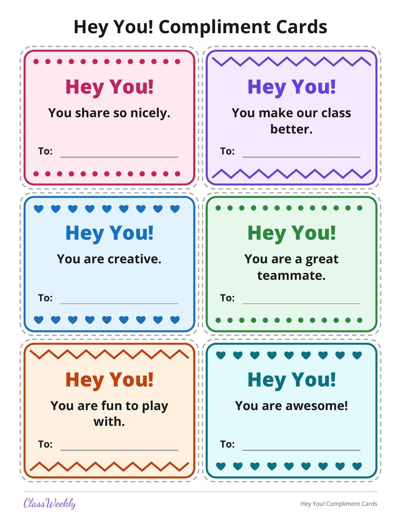 Hey You! Compliment Cards
