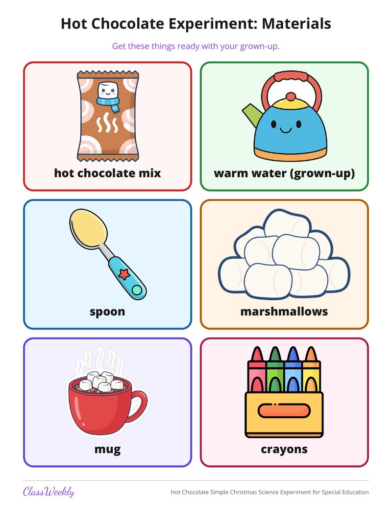 Hot Chocolate Simple Christmas Science Experiment for Special Education - Page 2