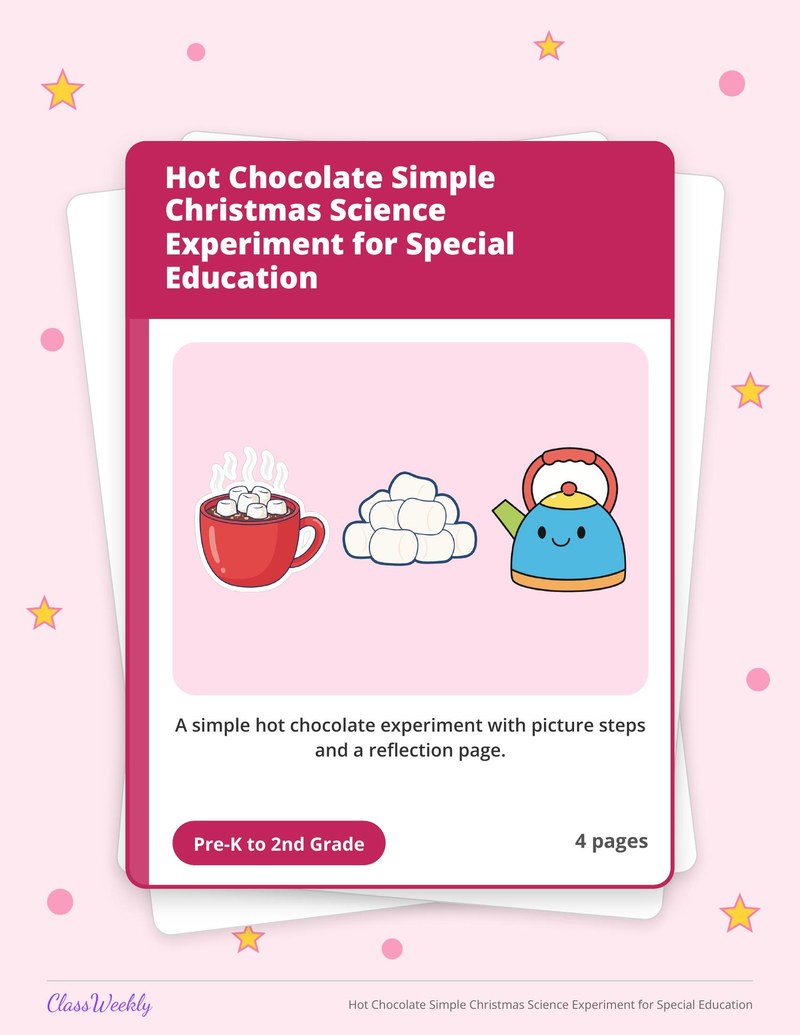 Hot Chocolate Simple Christmas Science Experiment for Special Education - Page 1