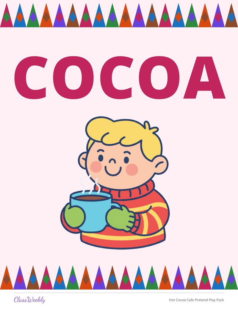 Hot Cocoa Cafe Pretend Play Pack - Page 3