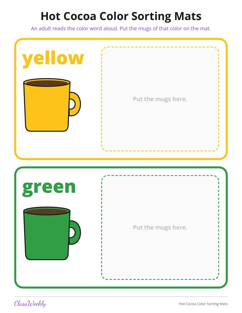 Hot Cocoa Color Sorting Mats - Page 3