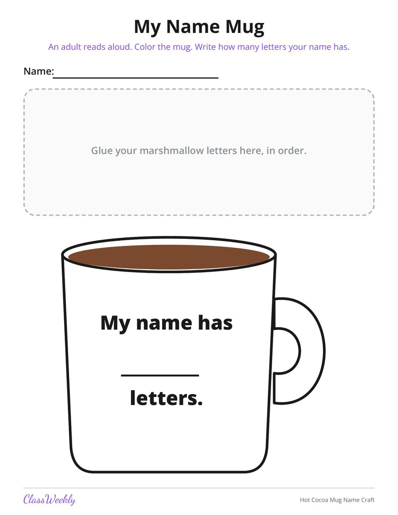 Hot Cocoa Mug Name Craft - Page 3