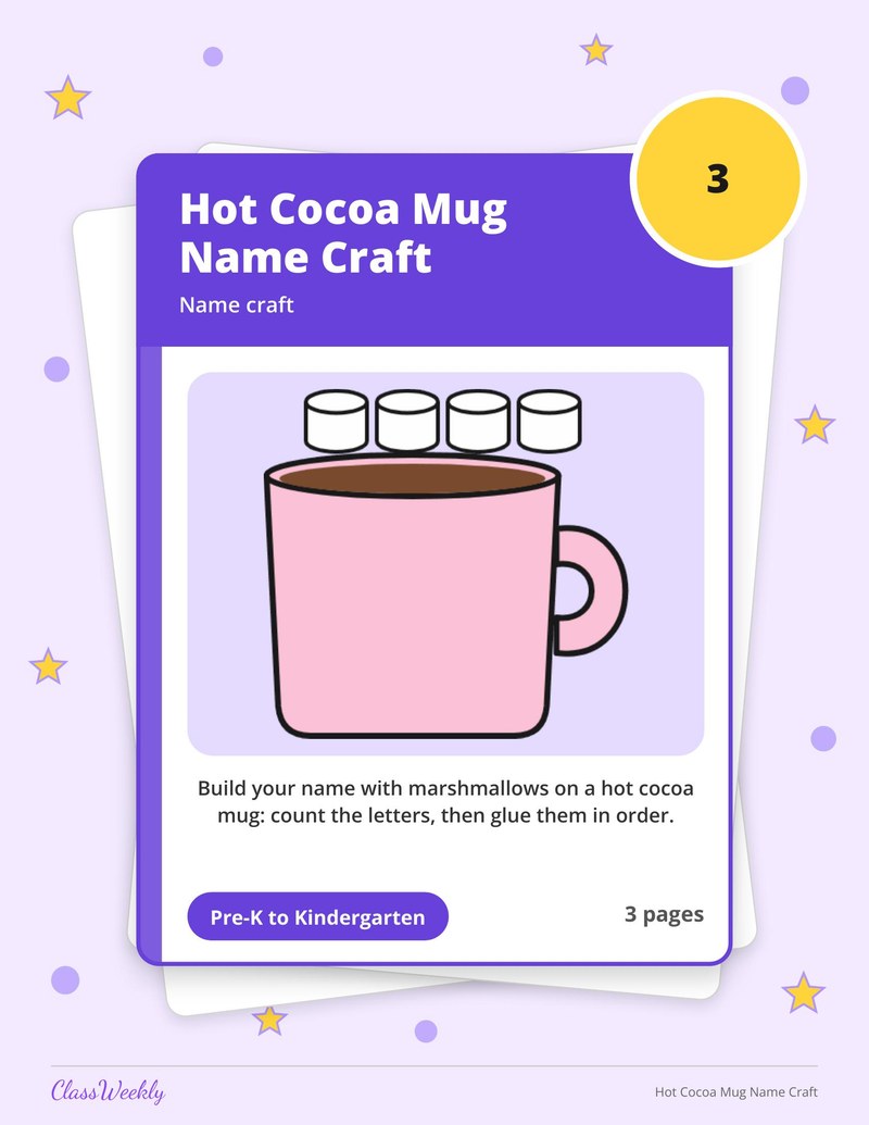 Hot Cocoa Mug Name Craft - Page 1