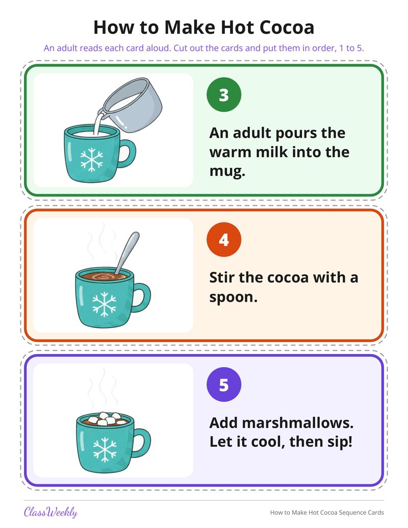 How to Make Hot Cocoa Sequence Cards - Page 2