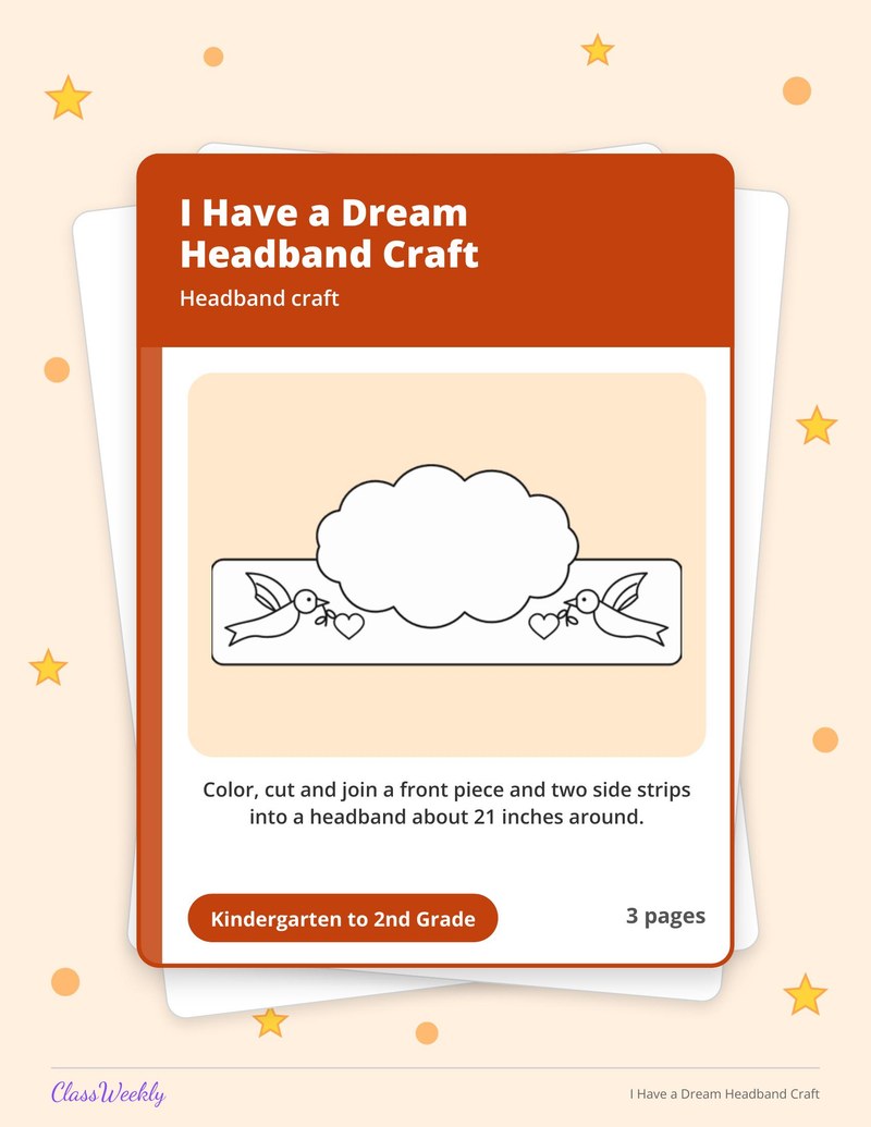 I Have a Dream Headband Craft - Page 1