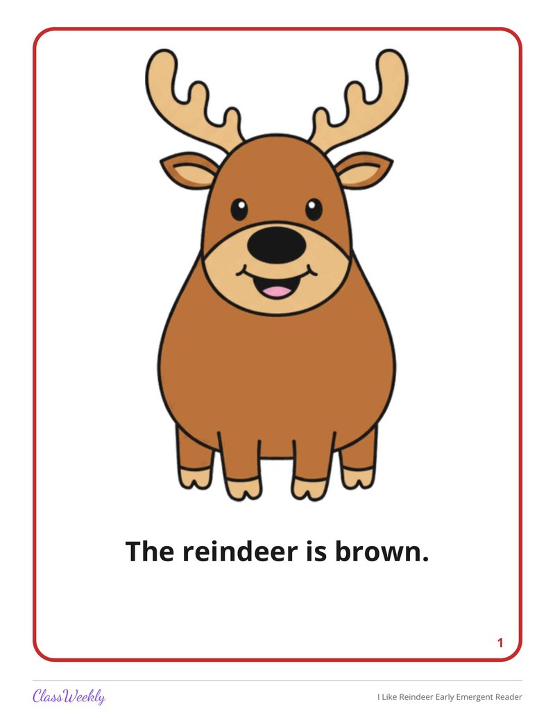 I Like Reindeer Early Emergent Reader - Page 2