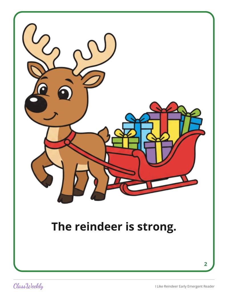 I Like Reindeer Early Emergent Reader - Page 3