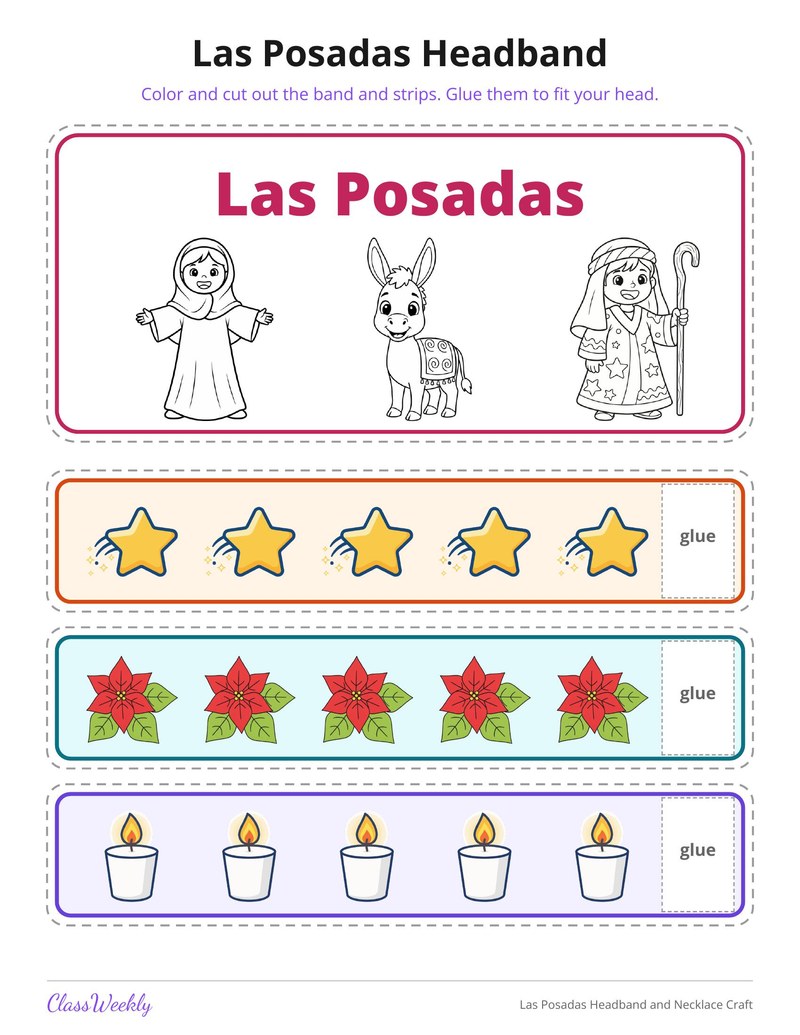 Las Posadas Headband and Necklace Craft - Page 3