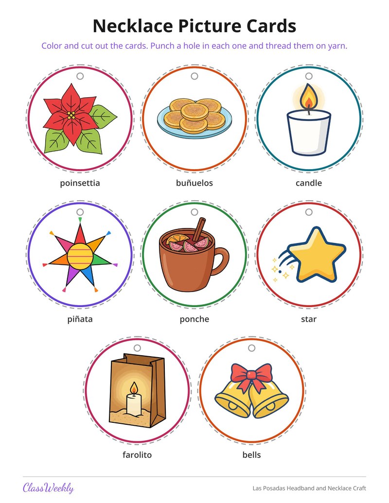 Las Posadas Headband and Necklace Craft - Page 4