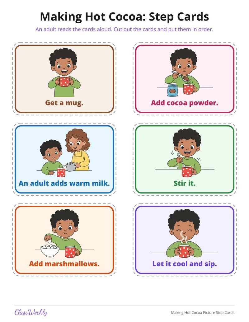 Making Hot Cocoa Picture Step Cards - Page 2