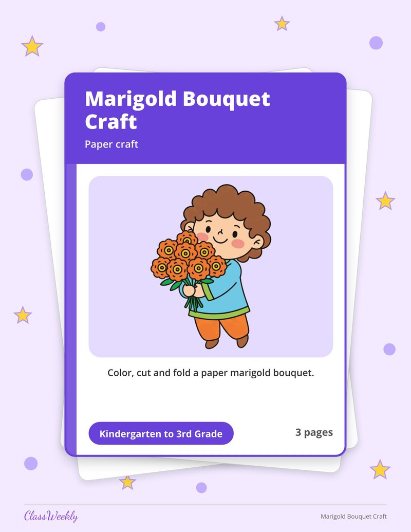 Marigold Bouquet Craft - Page 1