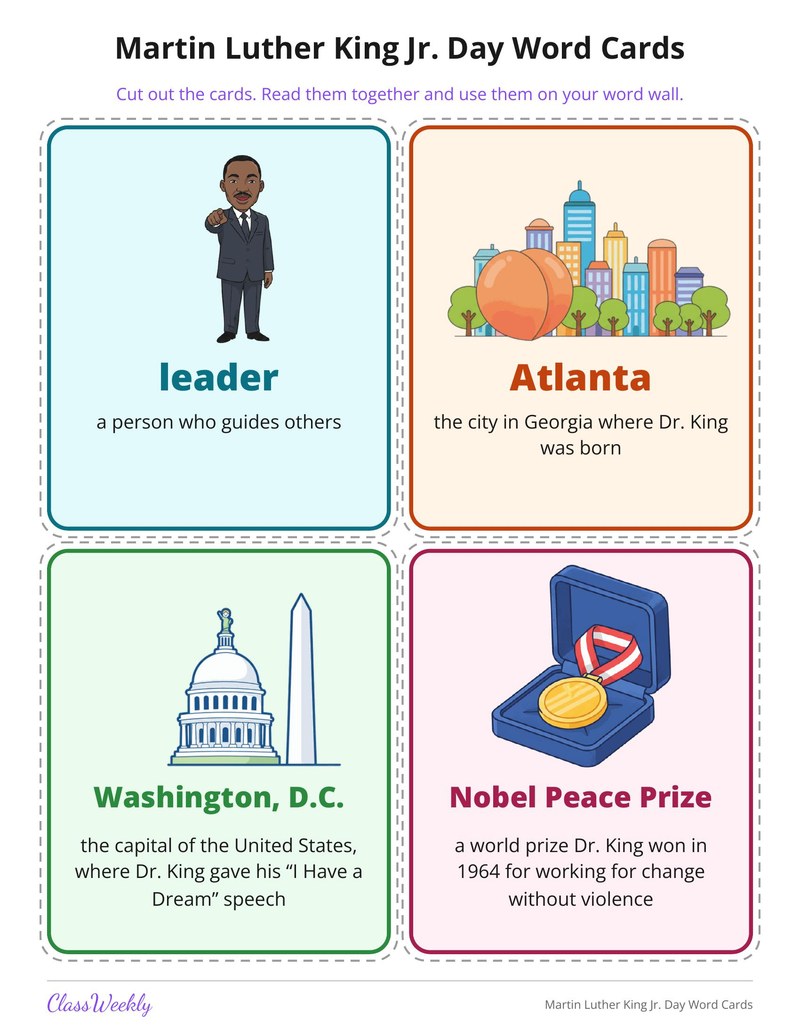 Martin Luther King Jr. Day Word Cards - Page 4