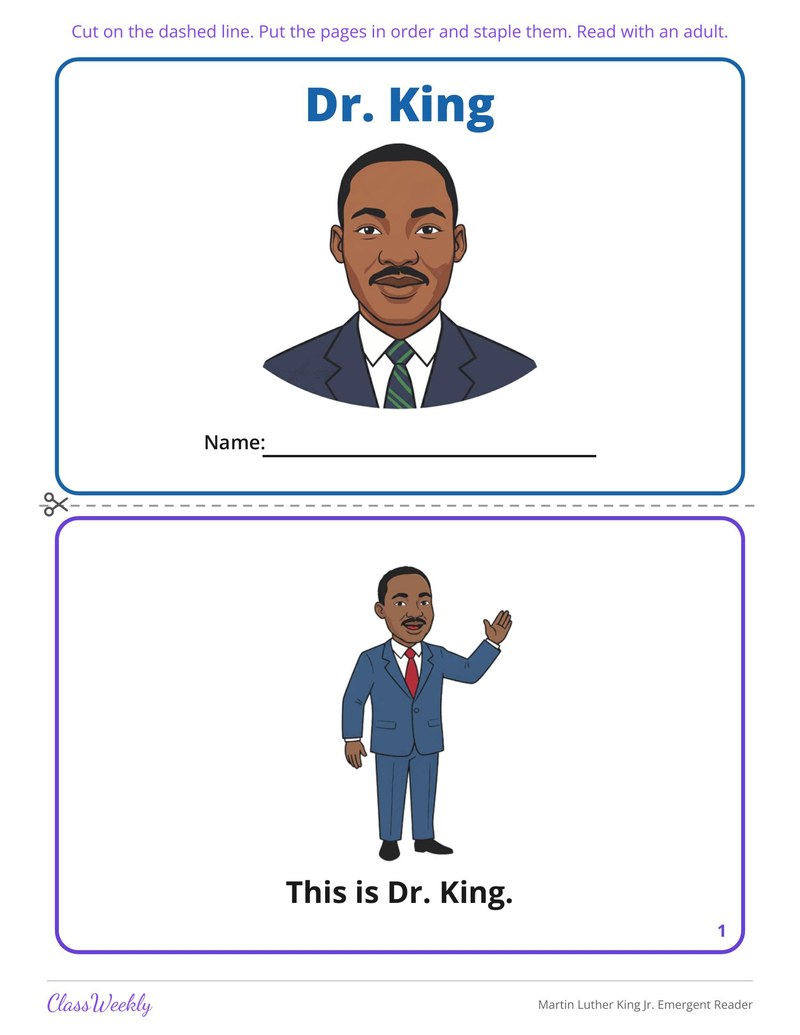 Martin Luther King Jr. Emergent Reader - Page 2