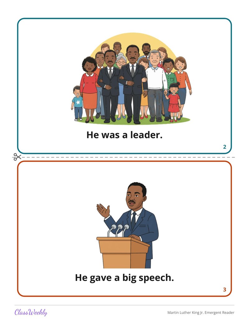 Martin Luther King Jr. Emergent Reader - Page 3