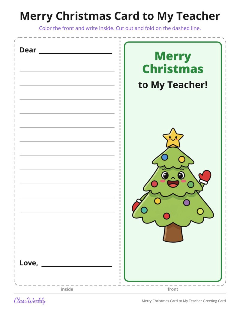 Merry Christmas Card to My Teacher Greeting Card - Page 2